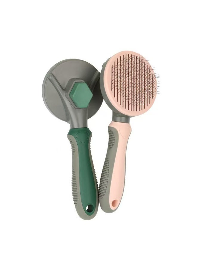 Self-Cleaning Pet Slicker Brush for Cats & Dogs - Stainless Steel Bristles with Rubber Tips