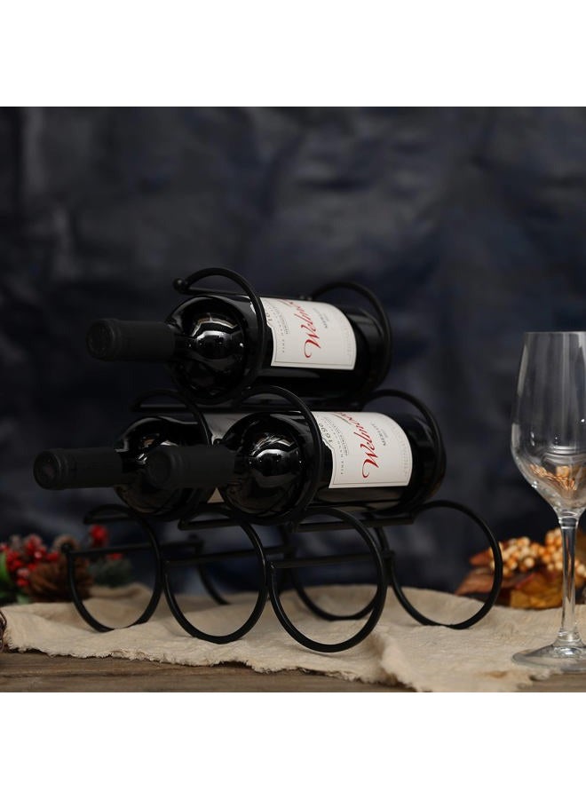 JHY DESIGN Wine Bottle Rack, 6 Bottles Storage, Iron, Tabletop-wine-racks, 11.5x6x10.5 inches, Modern, 950g - Image 2