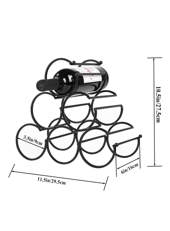 JHY DESIGN Wine Bottle Rack, 6 Bottles Storage, Iron, Tabletop-wine-racks, 11.5x6x10.5 inches, Modern, 950g - Image 3