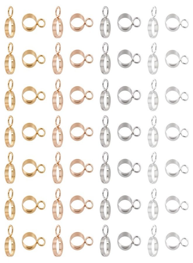 UNICRAFTALE About 80pcs 4 Colors Stainless Steel Ring Bail Beads Charm 4mm Inner Hanger Links Connectors with Loop Charms European Spacer Beads Pendant for Jewelry Making 1.8mm Hole - Image 1