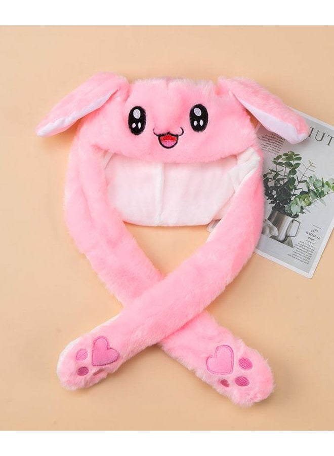 Pinch-Activated Moving Rabbit Ears Hat - Airbag Inflatable Cap with Floppy Long Ears, Soft Plush Fabric & Adjustable Strap - for Kids' Costume Parties Cosplay & Daily Fun One Size - Image 2