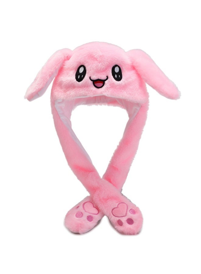 Pinch-Activated Moving Rabbit Ears Hat - Airbag Inflatable Cap with Floppy Long Ears, Soft Plush Fabric & Adjustable Strap - for Kids' Costume Parties Cosplay & Daily Fun One Size - Image 1