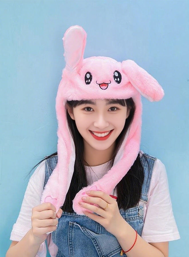 Pinch-Activated Moving Rabbit Ears Hat - Airbag Inflatable Cap with Floppy Long Ears, Soft Plush Fabric & Adjustable Strap - for Kids' Costume Parties Cosplay & Daily Fun One Size - Image 3