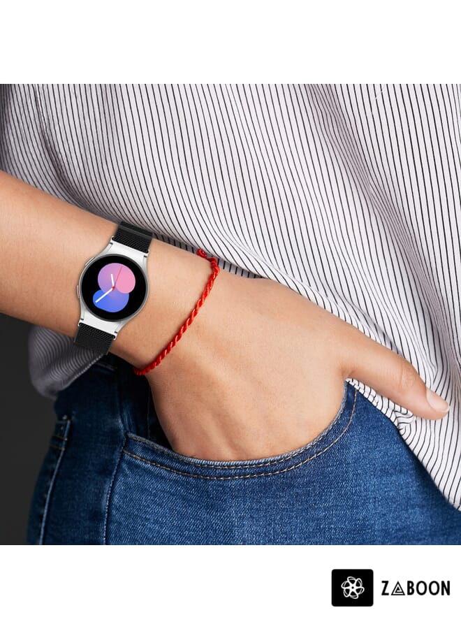 Zaboon Samsung Galaxy Watch 5 Pro 45mm Nylon Stretch Black Buckle Watch Band - Image 4