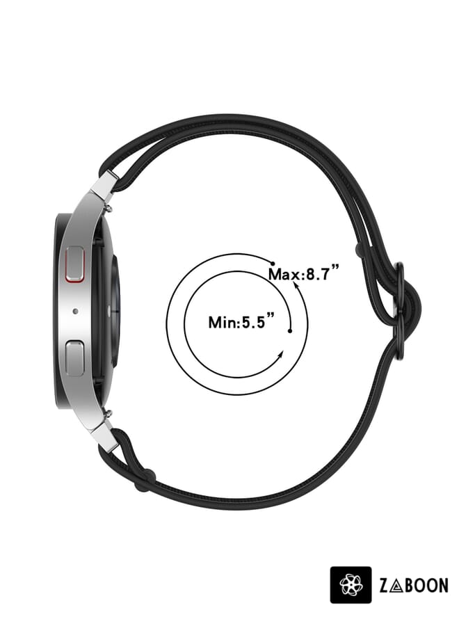 Zaboon Samsung Galaxy Watch 5 Pro 45mm Nylon Stretch Black Buckle Watch Band - Image 5