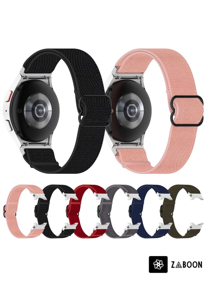 Zaboon Samsung Galaxy Watch 5 Pro 45mm Nylon Stretch Black Buckle Watch Band - Image 3