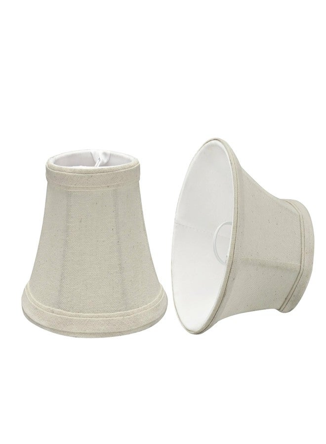 Aspen Creative 30004-2A, Bell Clip-On Chandelier Lamp Shade, Off-White, 3" Top X 5" Bottom X 4" Slant Height, Set of 2 - Image 1