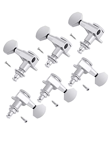 Bogart Locking Guitar String Tuning Pegs Sealed Machine Heads Tuners Tuning Keys 3 Left 3 Right for Electric Guitar or Acoustic Guitar Chrome. TP 21-CR-3L 3R-1 - Image 2