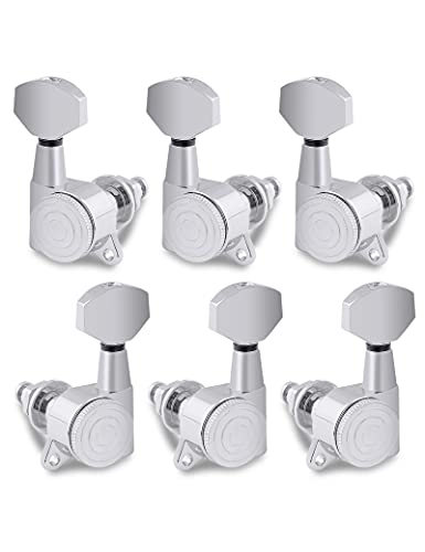 Bogart Locking Guitar String Tuning Pegs Sealed Machine Heads Tuners Tuning Keys 3 Left 3 Right for Electric Guitar or Acoustic Guitar Chrome. TP 21-CR-3L 3R-1 - Image 1