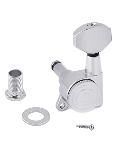 Bogart Locking Guitar String Tuning Pegs Sealed Machine Heads Tuners Tuning Keys 3 Left 3 Right for Electric Guitar or Acoustic Guitar Chrome. TP 21-CR-3L 3R-1 - Image 3