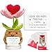 Gossby Valentines Day Gift for Wife Husband Boyfriend Girlfriend Handmade Positive Heart Flower Crochet Anniversary Christmas Birthday Couple Gift for Him Her I Love You More The End I Win - Image 3