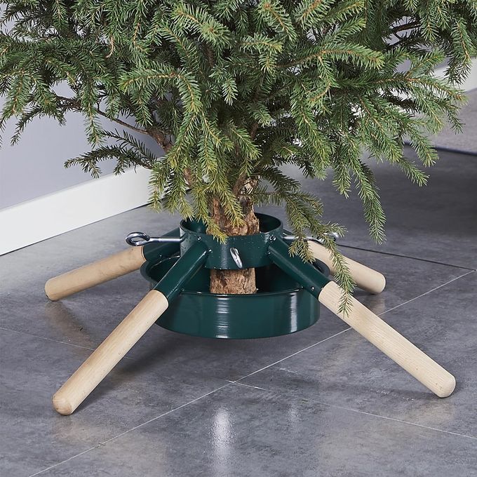 Blissun Christmas Tree Stand Christmas Tree Holder Xmas Tree Base Stand for Real Trees Fits up to 8FT Real Trees Green