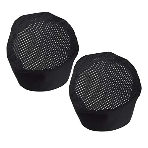 LEQC 2PCS Black Chef Skull Cap – Adjustable & Breathable Mesh Chef Hats for Men Women Kitchen Cook Cap, Oil-Resistant Chef Works Hat for Professional & Home Use - Image 3