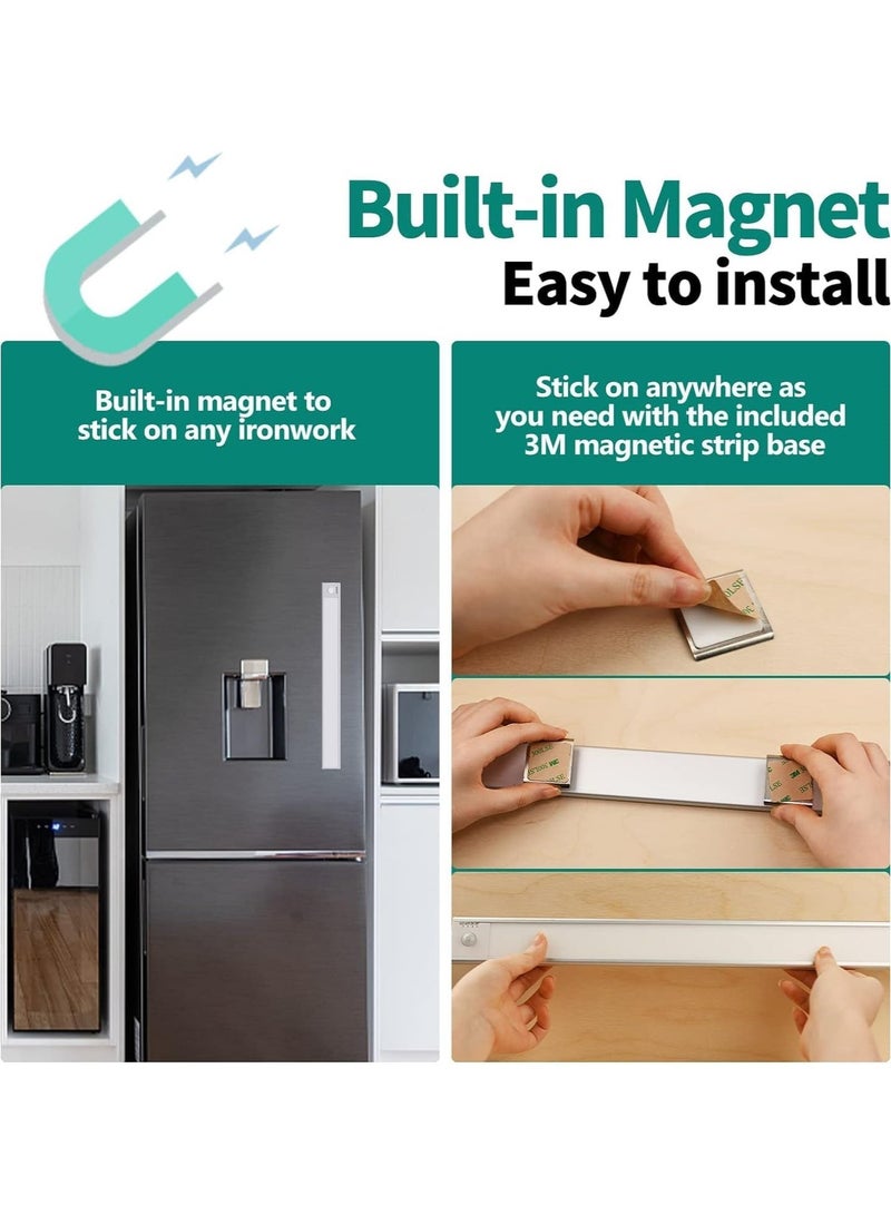 ياكيتر LED المغناطيسي القابل للشحن تحت ضوء مجلس الوزراء للمطبخ ، LED اللاسلكي خزانة الخفيفة 3 ألوان و Stepless Dimming-White - Image 5
