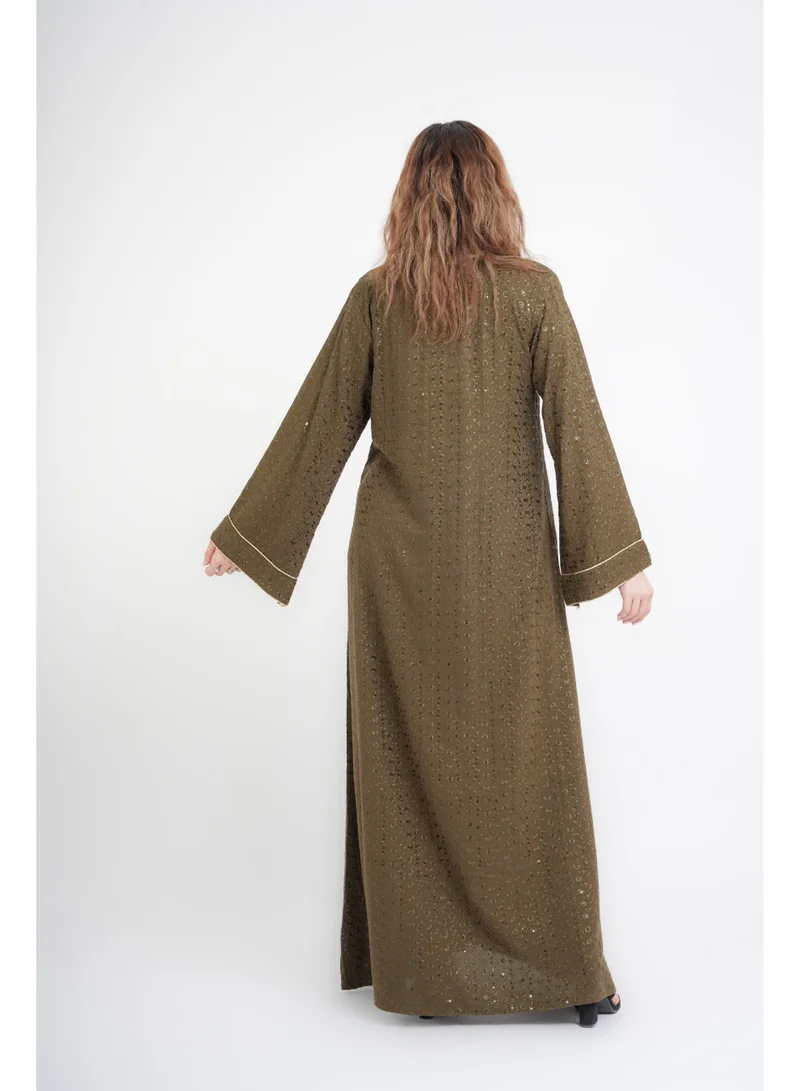 IKKXA Regal Spark Embroidered Jalabiya IN113 Green