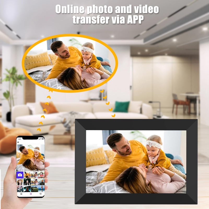 ikismet Digital Picture Frame WiFi 10.1 Inch Smart Digital Photo Frame with 1280x800 IPS HD Touch Screen, Auto-Rotate and Slideshow, Easy Setup to Share Photos or Videos Remotely via App from Anywhere - Image 4