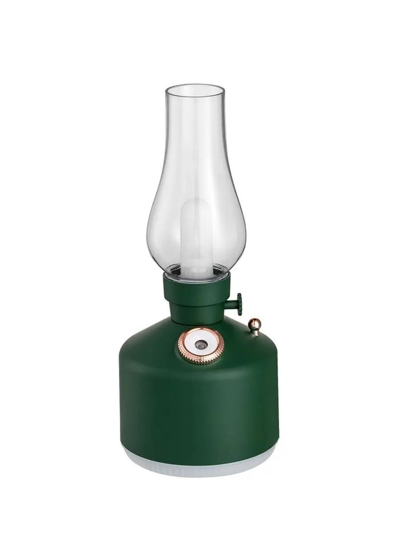 Retro Air Humidifier Vintage Lamp Night Light Nano Mist Sprayer Aromatherapy Diffuser USB Rechargeable Portable Air Humidifier 1200mAh Wireless Aromatherapy Diffuser Auto Shut Off Type C 280ML Green