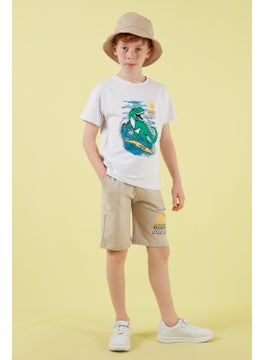 Lela Cotton Regular Fit Crew Neck Top and Bottom Set with Shorts Boy's Suit 6212019  - Image 1