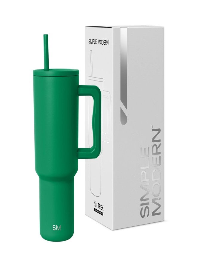 Simple Modern 40 oz Trek Tumbler with Handle and Straw Lid | Cup Holder Friendly Insulated Stainless Steel Travel Mug | Kelly Green - Image 1