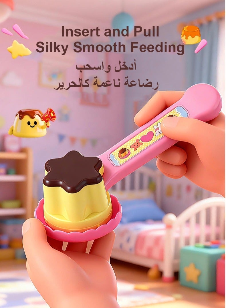 لعبة إطعام البودنج، لعبة تخفيف التوتر، محاكاة إطعام البودنج الكرتوني، لعبة مطبخ، لعبة إطعام تظاهرية للأطفال، أعياد الميلاد، مجموعات هدايا حفلات لعب الأدوار للبنات والأولاد من سن 3 سنوات فما فوق - Image 5