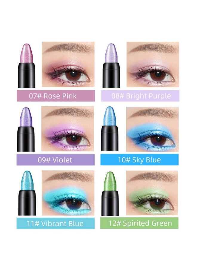 LSxia 15 Colors Glitter Eyeshadow Stick Colorful Set Shimmer Glitter Pearl Cream Eye Shadow Stick Eyeshadow Crayon Shiny Colored Sticks Eyeshadow Pen Eye Makeup Long Lasting Smooth Eye Shadow Stick  - Image 4