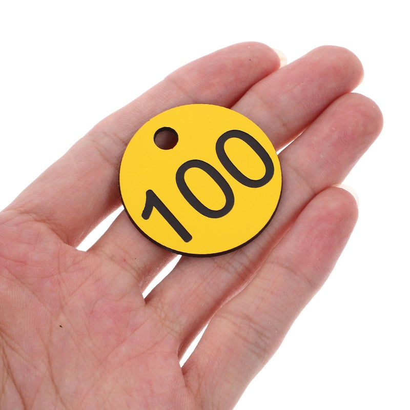 100 قطعة من علامات المفاتيح البلاستيكية الدائرية المرقمة لتحديد خزائن التخزين وطاولات المطاعم - Image 4