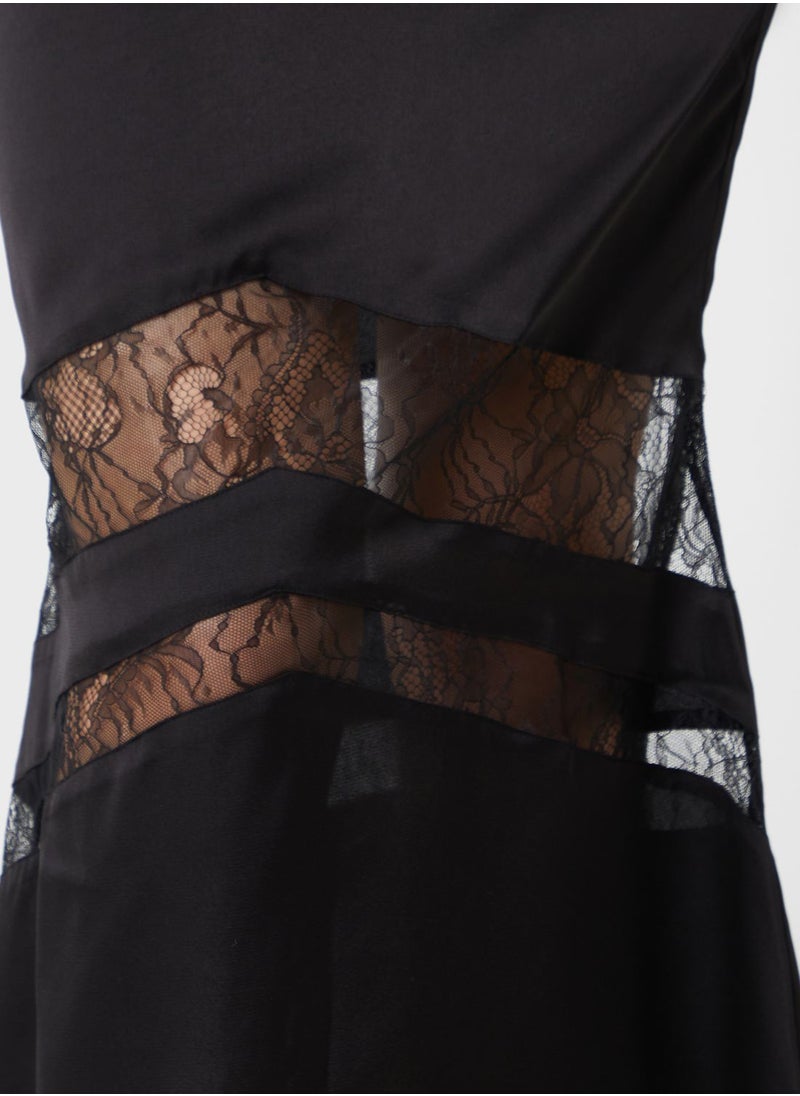Never fully Dressed - Mesh Insert Ruffle Detail High Waist Skirt - Image 1