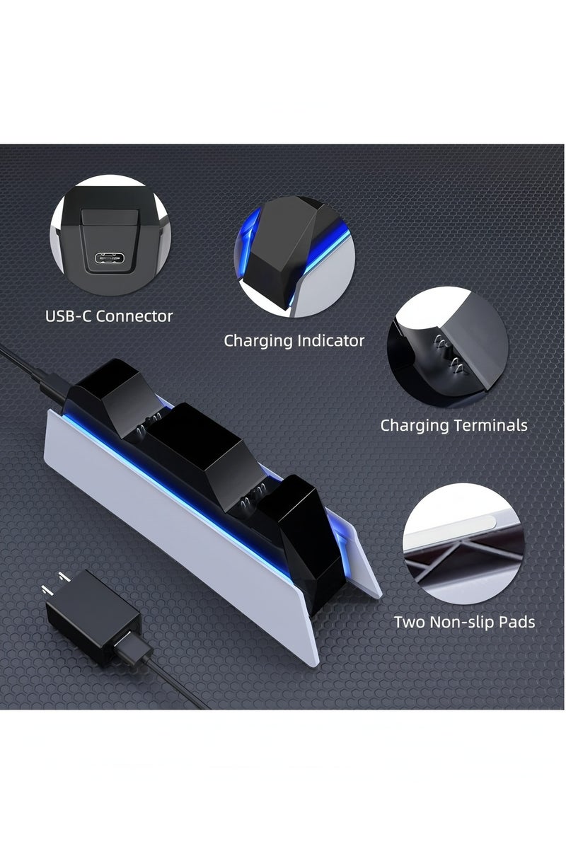 PS5 Controller Charging Station | PS5 Controller Charger for PlayStation 5 Dual Sense Controller | USB Type C PS5 Charger Stand with LED Indicator - Image 4