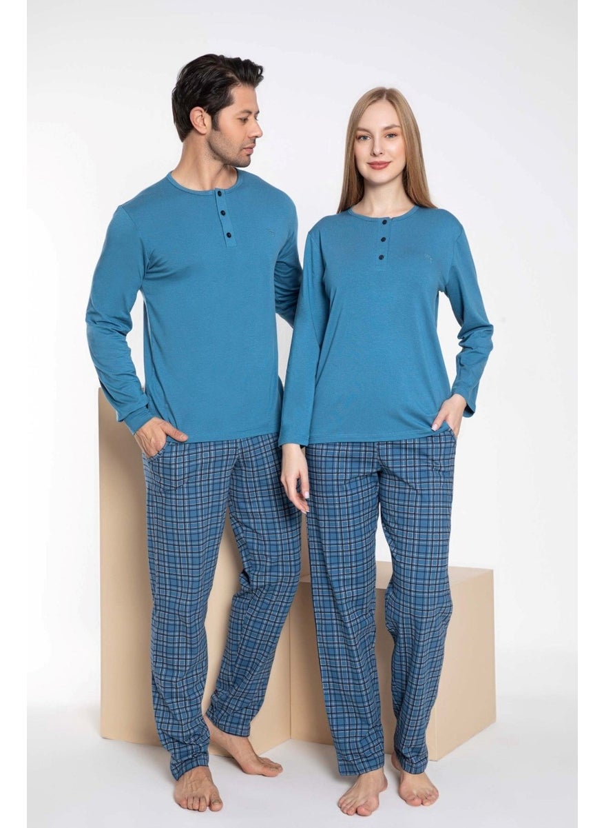 Couple Lover Couple Combinable Blue Plaid Pattern Modal Long Sleeve Pajama Set - pzsku/Z7E4C415652612407F74AZ/45/_/1741272111/36a61a8b-3e3e-43ff-a597-a9937fd370c2