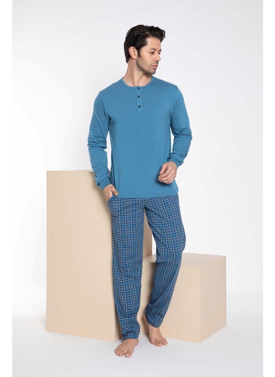 Couple Lover Couple Combinable Blue Plaid Pattern Modal Long Sleeve Pajama Set - pzsku/Z7E4C415652612407F74AZ/45/_/1741272116/4146f2aa-f131-4897-8d20-8face139d092