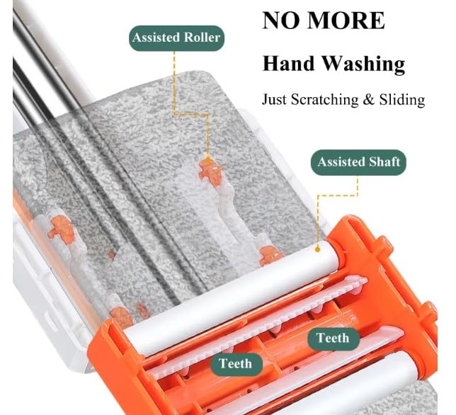 UPKARANWALE Refill Replacement Microfiber Mop Refill Pads for Flat Squeeze Magic mop Two Way Lock (Size - 12 X 40 CM, Set of 3) - Image 5