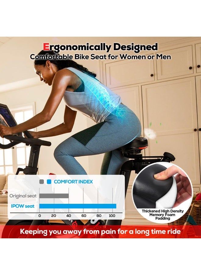 KISSUN Comfort Bike Seat for Women or Men, Bicycle Saddle Replacement Padded Soft High Density Memory Foam with Dual Shock Absorbing Rubber Balls Suspension Universal Fit for Indoor/Outdoor Bikes - Image 4