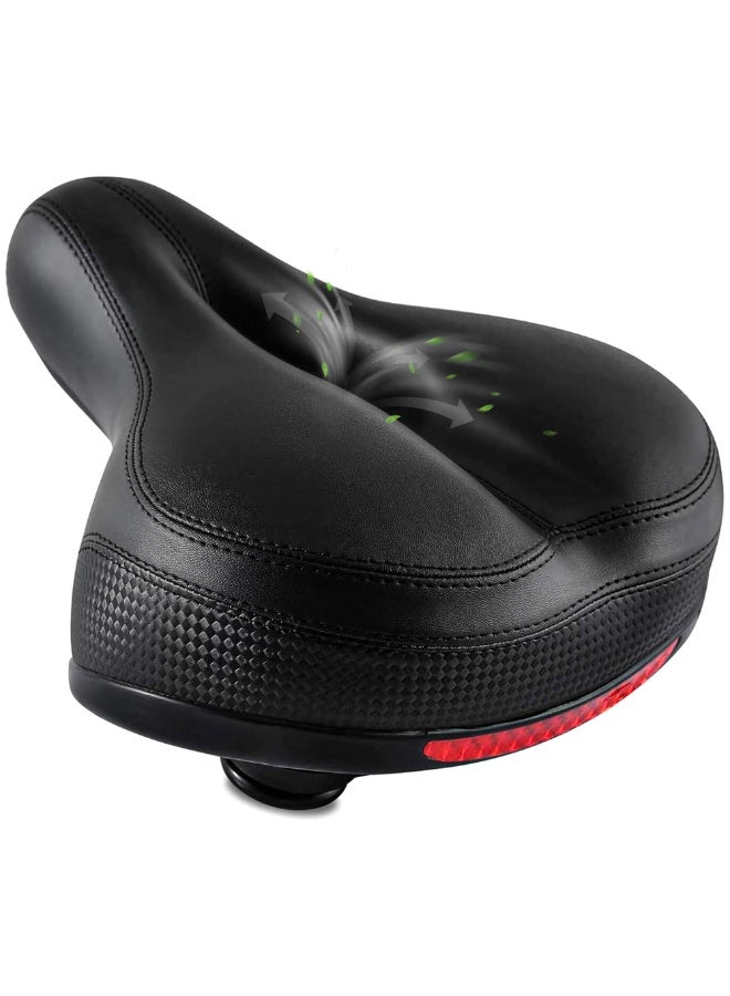 KISSUN Comfort Bike Seat for Women or Men, Bicycle Saddle Replacement Padded Soft High Density Memory Foam with Dual Shock Absorbing Rubber Balls Suspension Universal Fit for Indoor/Outdoor Bikes - Image 1