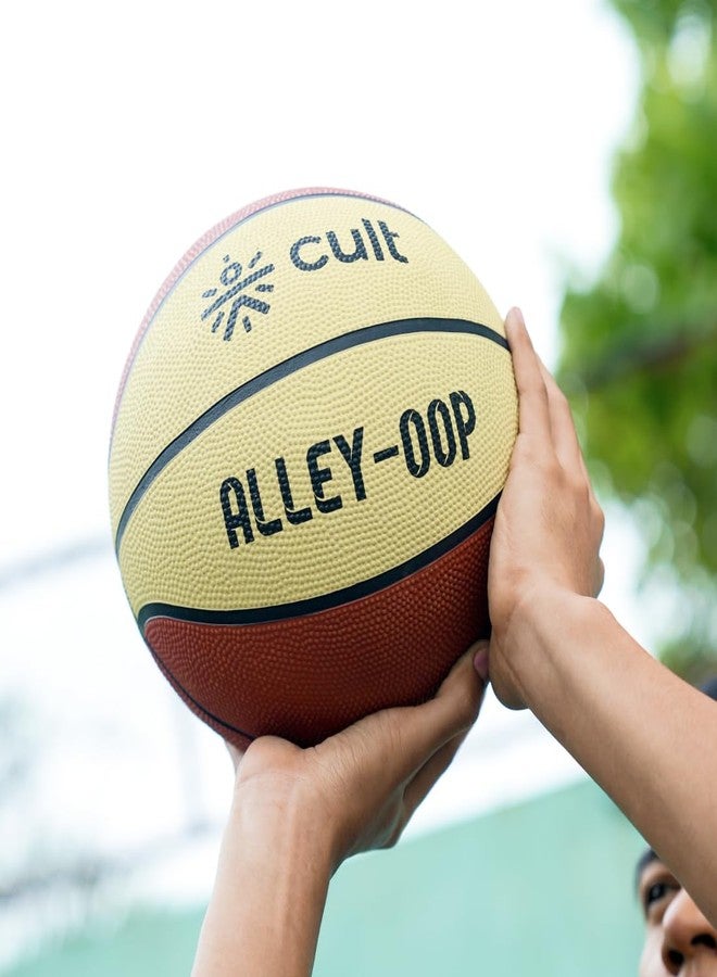 CULT Basketball Alley OOP Size 7 Indoor Outdoor Basketball for Men & Women Durable Rubber Grip Training & Match Play Ball with Butyl Bladder Brown Cream - Image 2