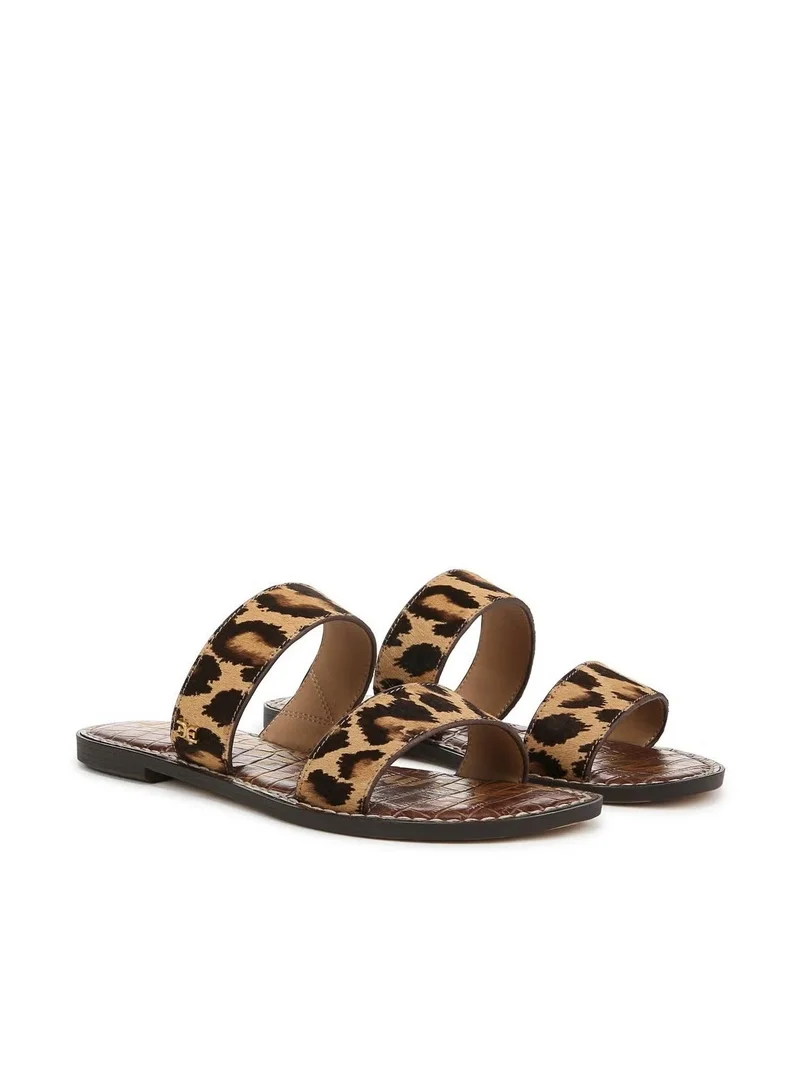 Sam Edelman BROWN Gala Double Strap Slide Sandal for Women | Best Price UAE