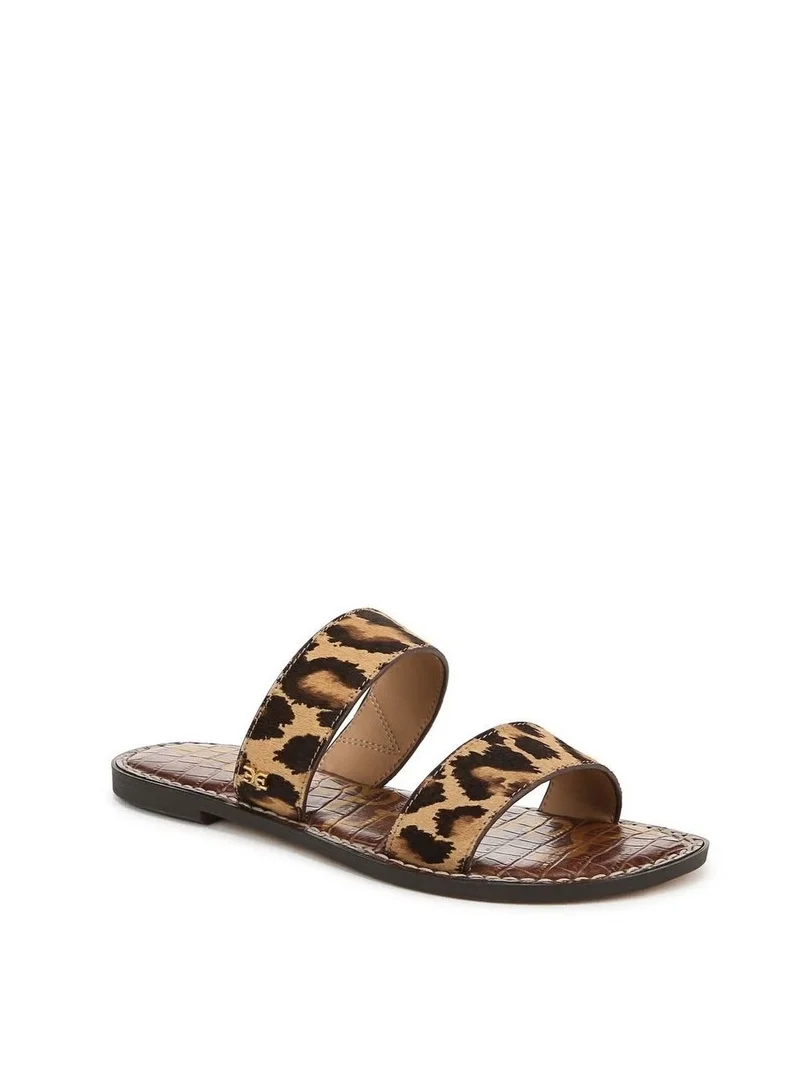 Sam Edelman BROWN Gala Double Strap Slide Sandal for Women | Best Price UAE