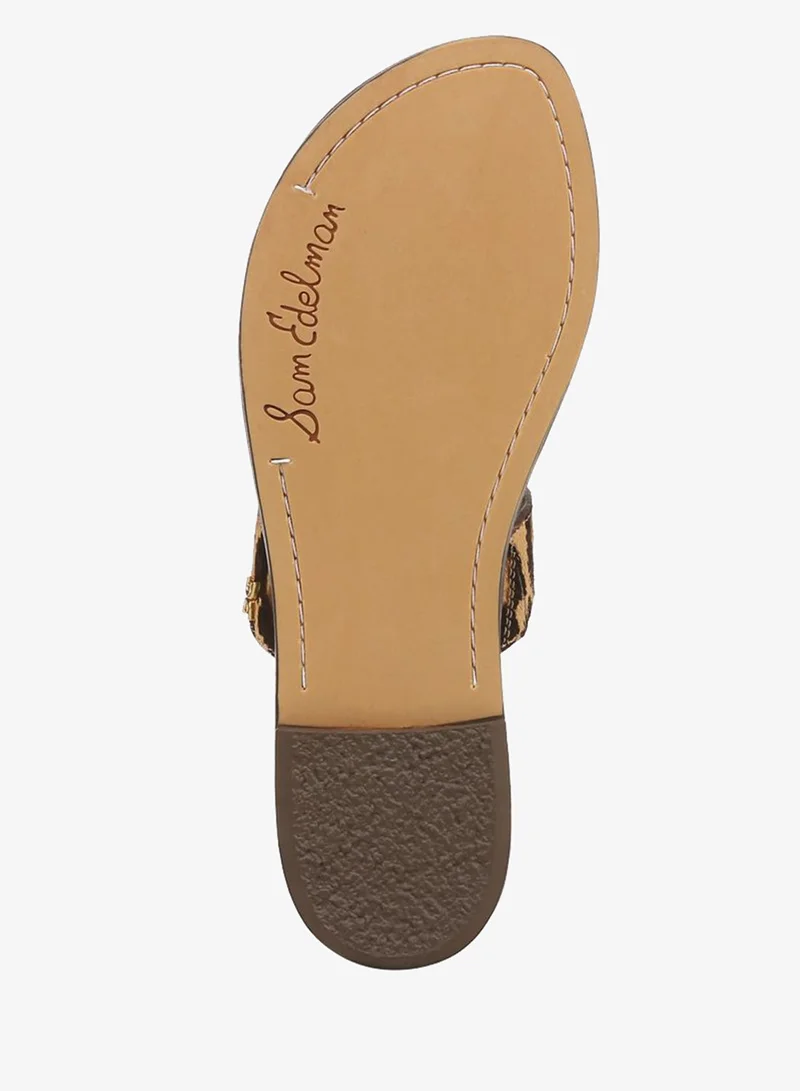 Sam Edelman BROWN Gala Double Strap Slide Sandal for Women | Best Price UAE