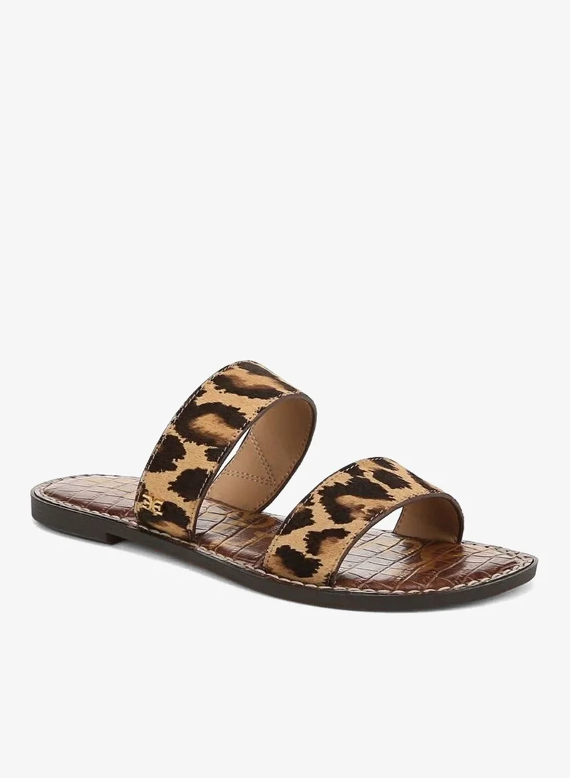 Sam Edelman BROWN Gala Double Strap Slide Sandal for Women | Best Price UAE