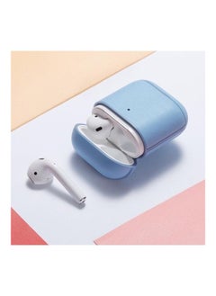 Generic Genuine Leather Earphone Protective Case for Apple AirPods 1/2 Blue  - Image 1