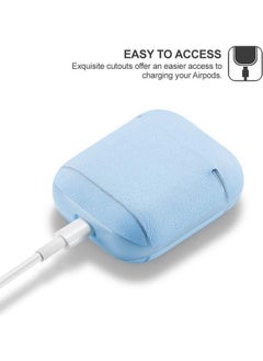 Generic Genuine Leather Earphone Protective Case for Apple AirPods 1/2 Blue  - Image 5
