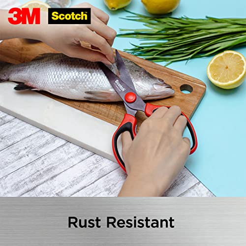 Scotch  3M Scotch Titanium Kitchen Scissors | Anti-microbial, rust-free and detachable blades | Cuts through meat, soft bones | Nut-cracker | Scaling fish - Image 3