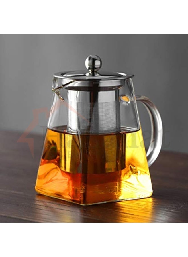 HASANAT ESSENTIALS Essentials Small Clear Borosilicate Glass Teapot â€“ Heat-Resistant with 304 Stainless Steel Infuser (Loose Leaf, Stovetop Safe)  - Image 2