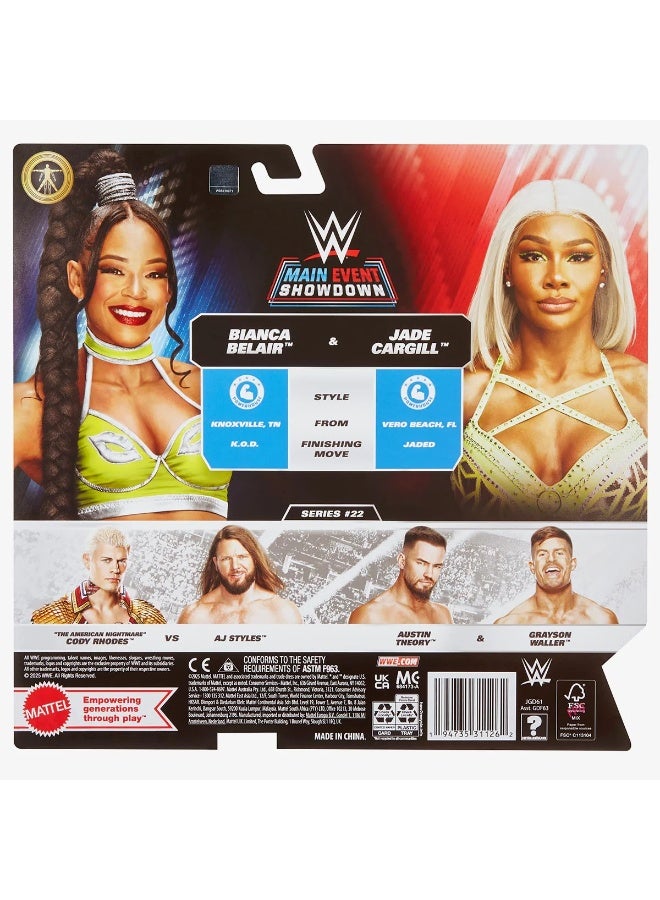 WWE سلسلة WWE Main Event Showdown-22 جاد كارغيل وبيانكا بيلير JGD61 - Image 4