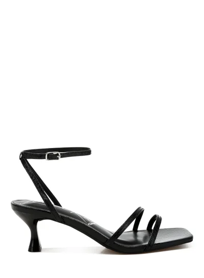 London Rag Faux Leather Strappy Sandals in Black