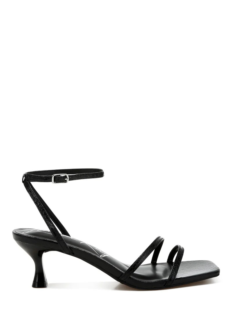 London Rag Faux Leather Strappy Sandals in Black