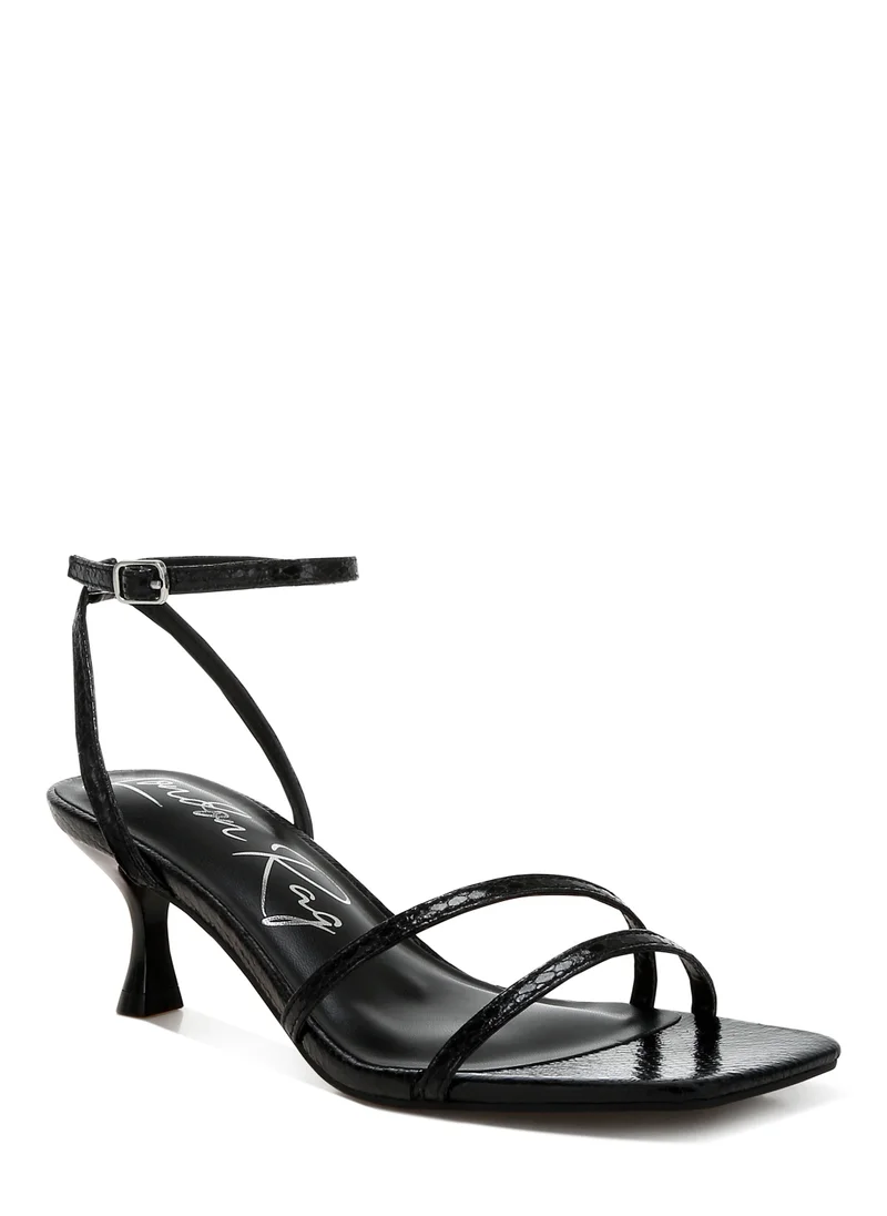 London Rag Faux Leather Strappy Sandals in Black