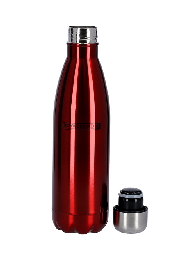 Royalford Stainless Steel Water Bottle Red 750ml - Image 2