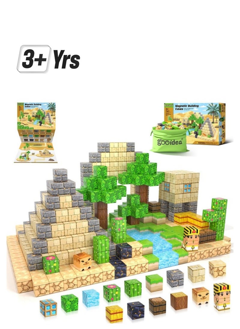 Gooidea - Magnetic Blocks Kids Toys, Simulating Mine Magworld Building Craft, Desert Construction Toy, Magnetic Toy Refill Pack, Game Gift For 3+ Year Old Boys Girls - Image 1