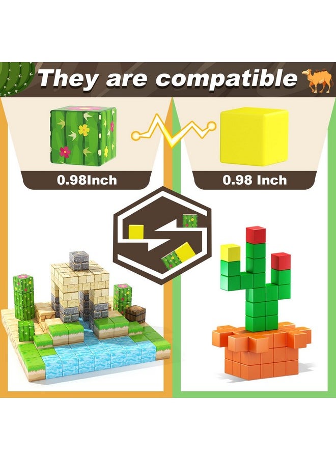 Gooidea - Magnetic Blocks Kids Toys, Simulating Mine Magworld Building Craft, Desert Construction Toy, Magnetic Toy Refill Pack, Game Gift For 3+ Year Old Boys Girls - Image 1
