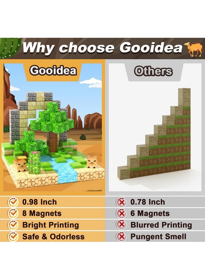 Gooidea - Magnetic Blocks Kids Toys, Simulating Mine Magworld Building Craft, Desert Construction Toy, Magnetic Toy Refill Pack, Game Gift For 3+ Year Old Boys Girls - Image 1